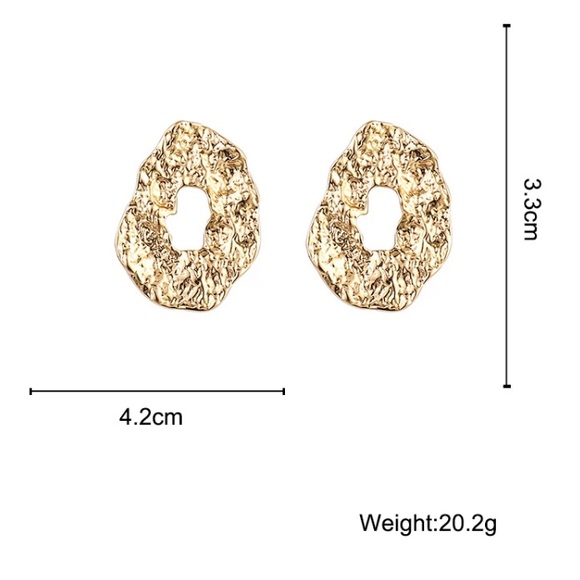 🌟 Fashion Gold Plated Geometric Earrings - Picture 3 of 4